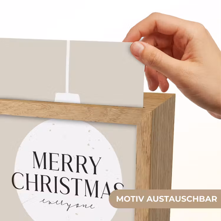 Christmas - Kerstballen - Japandi - Witte kerstballen Light Box met kabel (Wandlamp) klein -USP_websiteprintDE