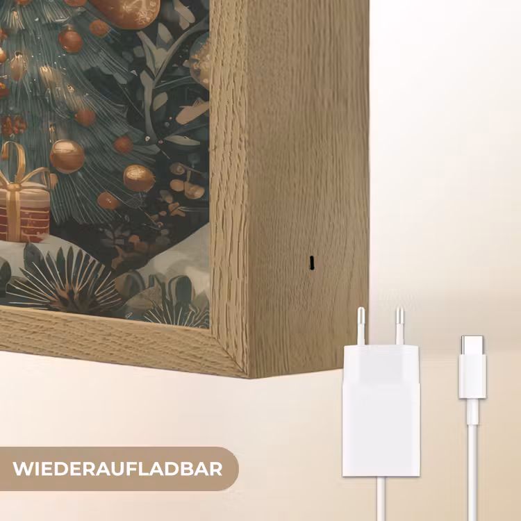 Kerst - Gnomen - Peperkoekhuisje - Rood - Groen Light Box met batterij (Wandlamp) middel -USP_websiteoplaadbaarDE