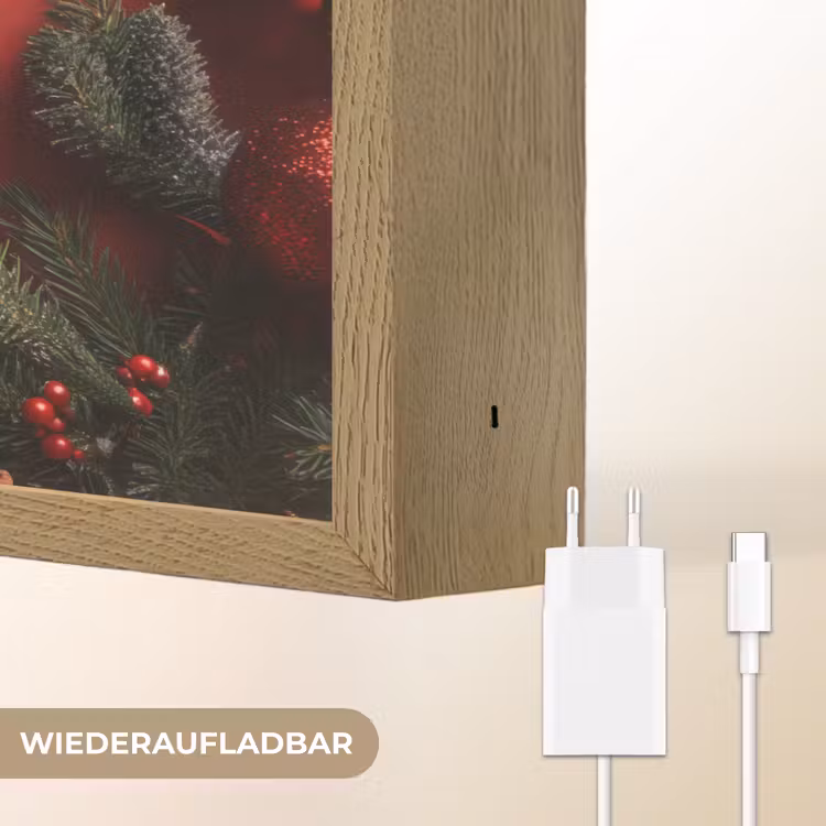 Kerst - Quote - Rood - Kerstballen Light Box met batterij (Wandlamp) middel -USP_websiteoplaadbaarDE