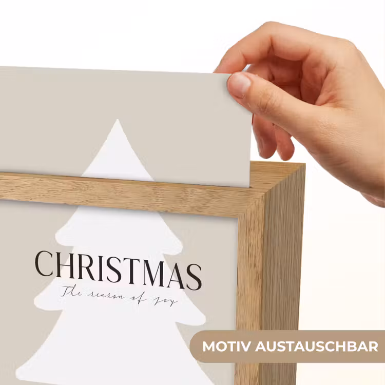 Kerstboom - Japandi - Christmas - Beige Light Box met kabel (Wandlamp) klein -USP_websiteprintDE