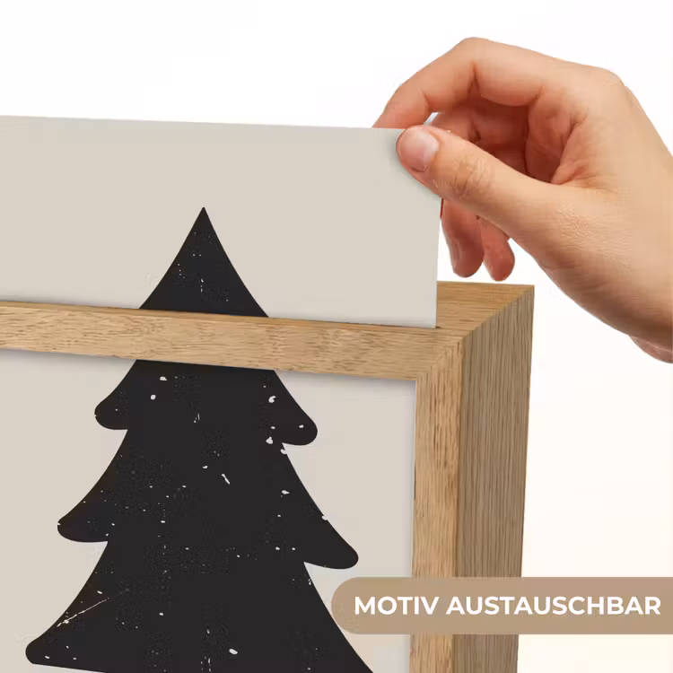 Kerstboom - Zwarte kerstboom - Boom - Japandi Light Box met kabel (Wandlamp) klein -USP_websiteprintDE