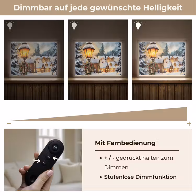 Kerstdorp - Huizen - Sneeuw - Kerst Light Box met batterij (Wandlamp) middel -USP_dimbaarDE