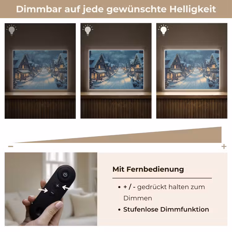Kerstdorp - Kerst - Sneeuw - Winter Light Box met batterij (Wandlamp) middel -USP_dimbaarDE