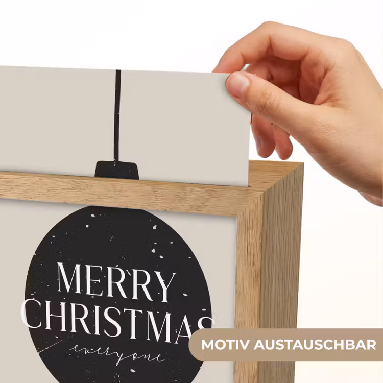 Kerstballen - Japandi - Christmas - Zwarte kerstballen Light Box met kabel (Wandlamp) klein -USP_websiteprintDE