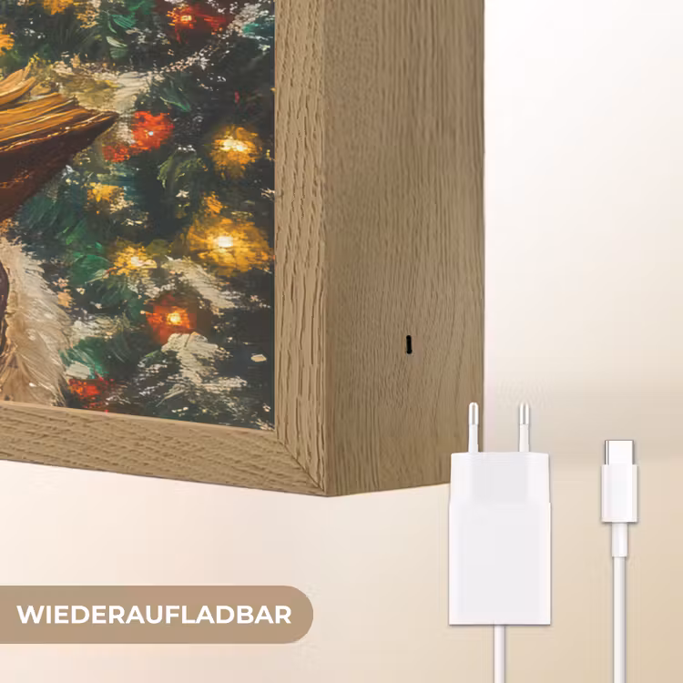 Kerstman - Kerst - Winter - Kerstboom Light Box met batterij (Wandlamp) middel -USP_websiteoplaadbaarDE