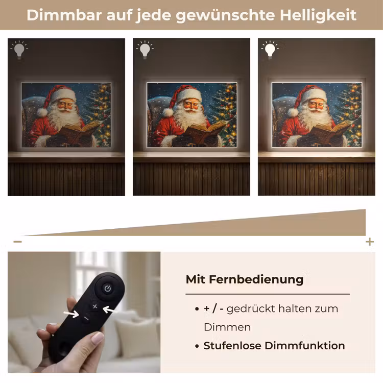 Kerstman - Kerst - Winter - Kerstboom Light Box met batterij (Wandlamp) middel -USP_dimbaarDE