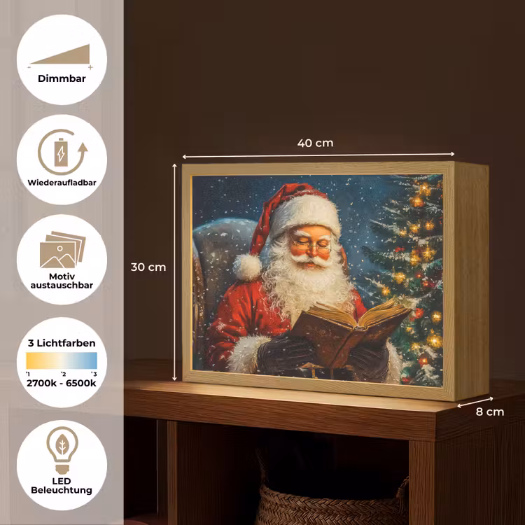 Kerstman - Kerst - Winter - Kerstboom Light Box met batterij (Wandlamp) middel -USP_websiteoverzichtDE