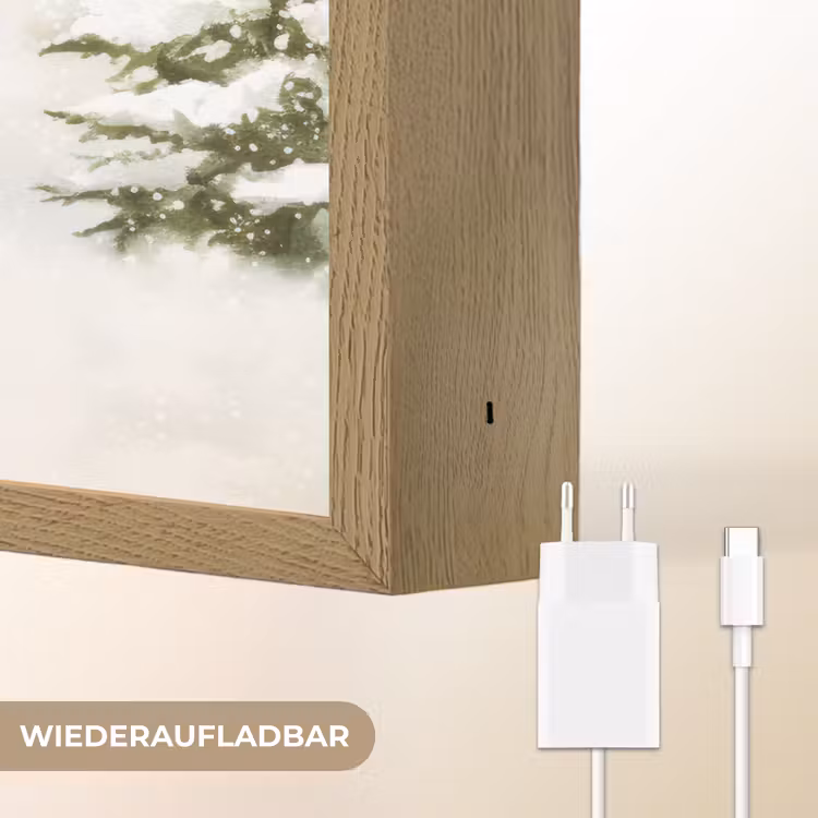 Kerstman- Winter - Sneeuw - Wit - Rood Light Box met batterij (Wandlamp) middel -USP_websiteoplaadbaarDE