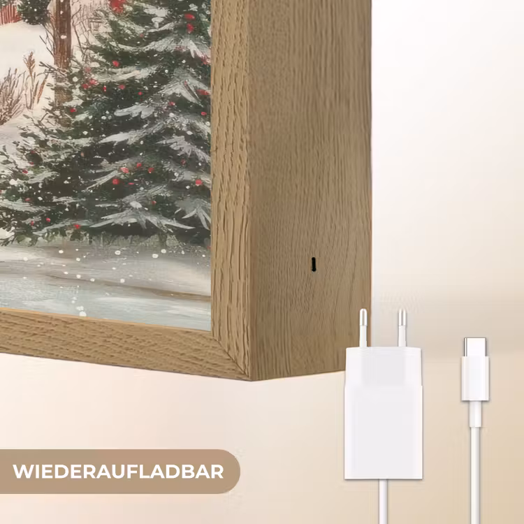 Kerstsfeer - Landelijk - Rood Light Box met batterij (Wandlamp) middel -USP_websiteoplaadbaarDE