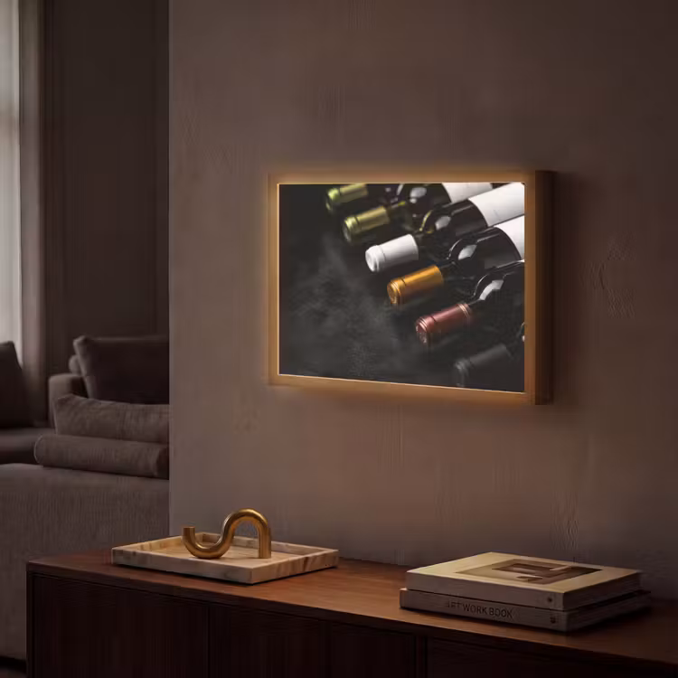 Wijn - Flessen - Variatie - Smaken Light Box met batterij (Wandlamp) middel -sfeer1