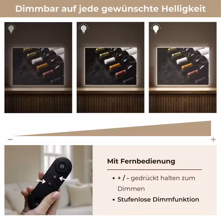 Wijn - Flessen - Variatie - Smaken Light Box met batterij (Wandlamp) middel -USP_dimbaarDE
