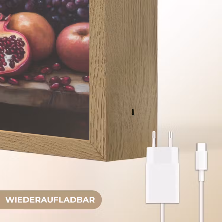 Wijn - Fruit - Stilleven Light Box met batterij (Wandlamp) middel -USP_websiteoplaadbaarDE