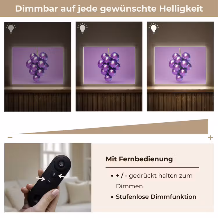 Druif - Disco - Glitter - Paars Light Box met batterij (Wandlamp) middel -USP_dimbaarDE