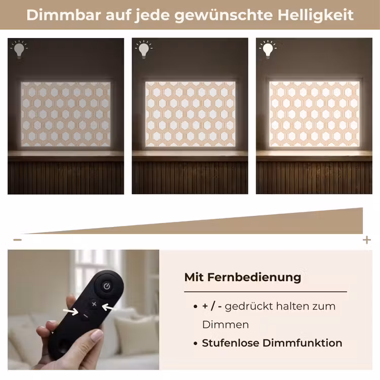 Wit - Patroon - Symmetrisch - Modern Light Box met batterij (Wandlamp) middel 907 -USP_dimbaarDE