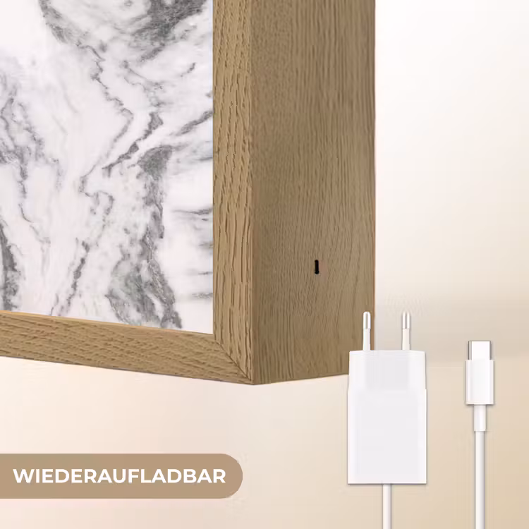 Wit - Marmer - Golvend - Grafiet Light Box met batterij (Wandlamp) middel 907 -USP_websiteoplaadbaarDE