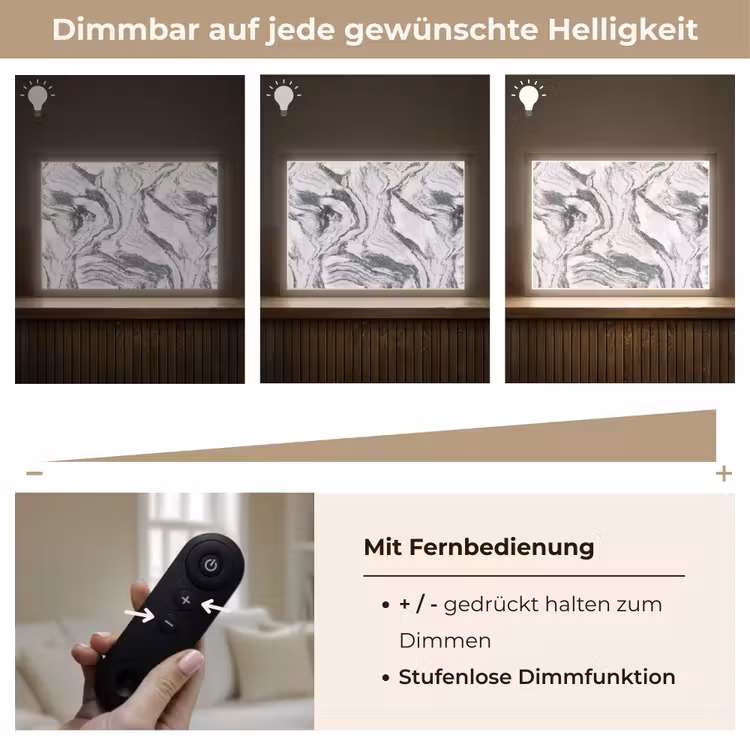 Wit - Marmer - Golvend - Grafiet Light Box met batterij (Wandlamp) middel 907 -USP_dimbaarDE