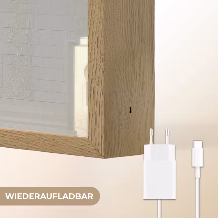 Witte koepel - Gouden Details - Moskee Light Box met batterij (Wandlamp) middel -USP_websiteoplaadbaarDE