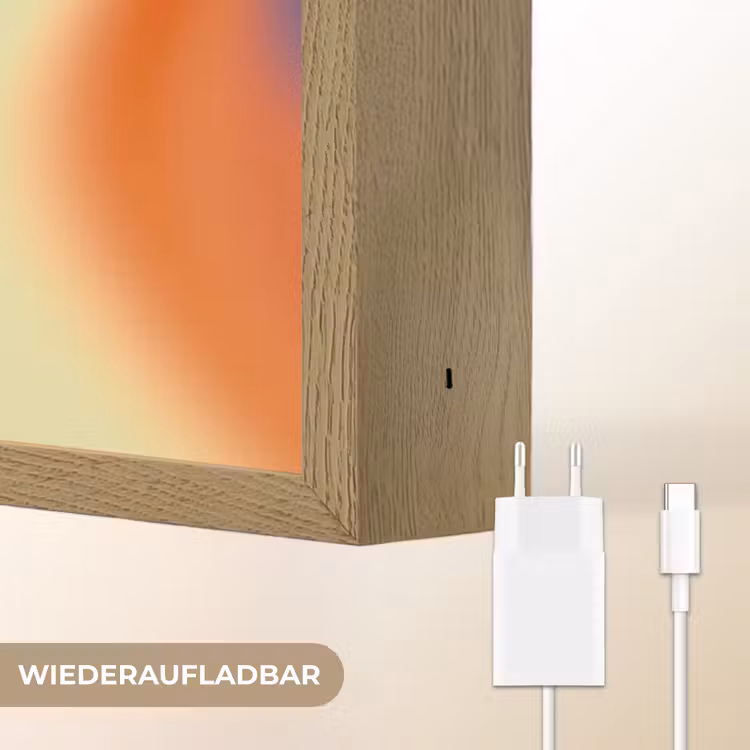 Golven - Kleurrijk - Abstract Light Box met batterij (Wandlamp) middel -USP_websiteoplaadbaarDE