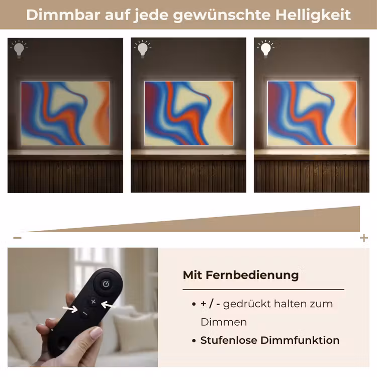 Golven - Kleurrijk - Abstract Light Box met batterij (Wandlamp) middel -USP_dimbaarDE