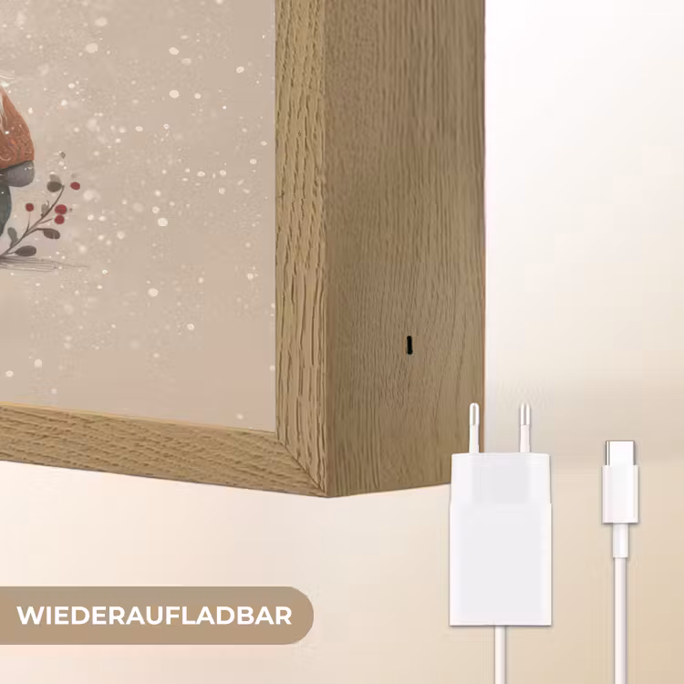 Kabouters - Kerst - Sneeuw - Puntmutsen Light Box met batterij (Wandlamp) middel -USP_websiteoplaadbaarDE