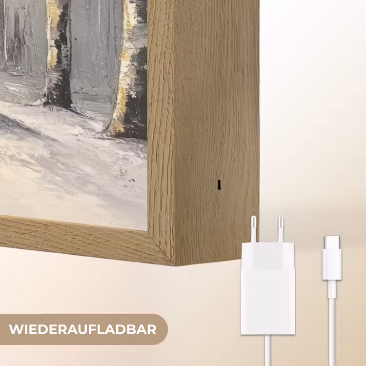Winter - Abstract - Sneeuw - Natuur - Zon Light Box met batterij (Wandlamp) middel -USP_websiteoplaadbaarDE