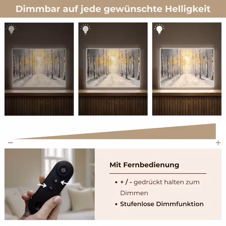 Winter - Abstract - Sneeuw - Natuur - Zon Light Box met batterij (Wandlamp) middel -USP_dimbaarDE