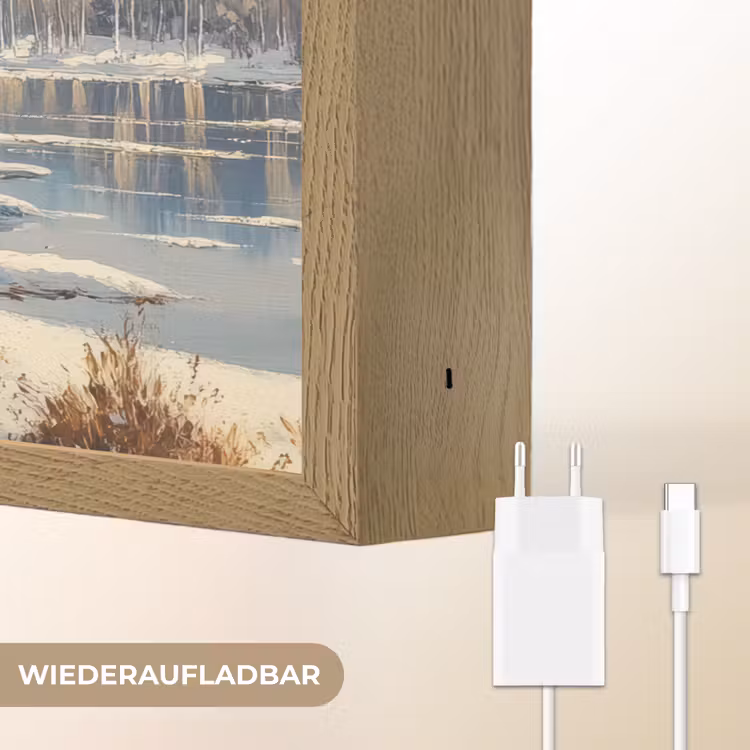 Winter - Sneeuw - Huis - Natuur Light Box met batterij (Wandlamp) middel -USP_websiteoplaadbaarDE