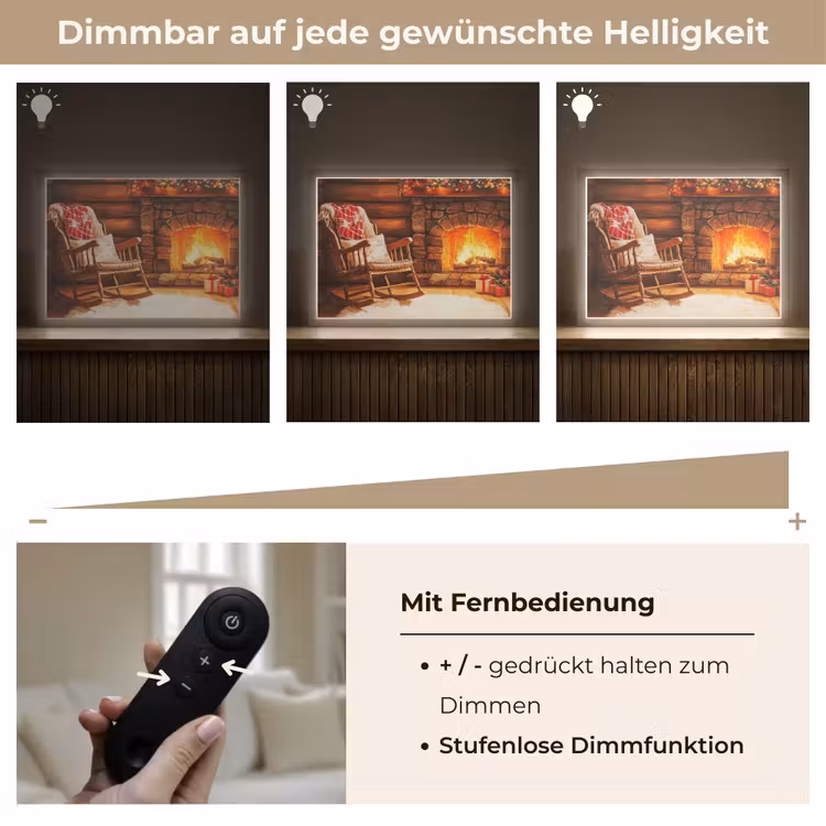 Winter - Kerst - Huis - Openhaard Light Box met batterij (Wandlamp) middel -USP_dimbaarDE