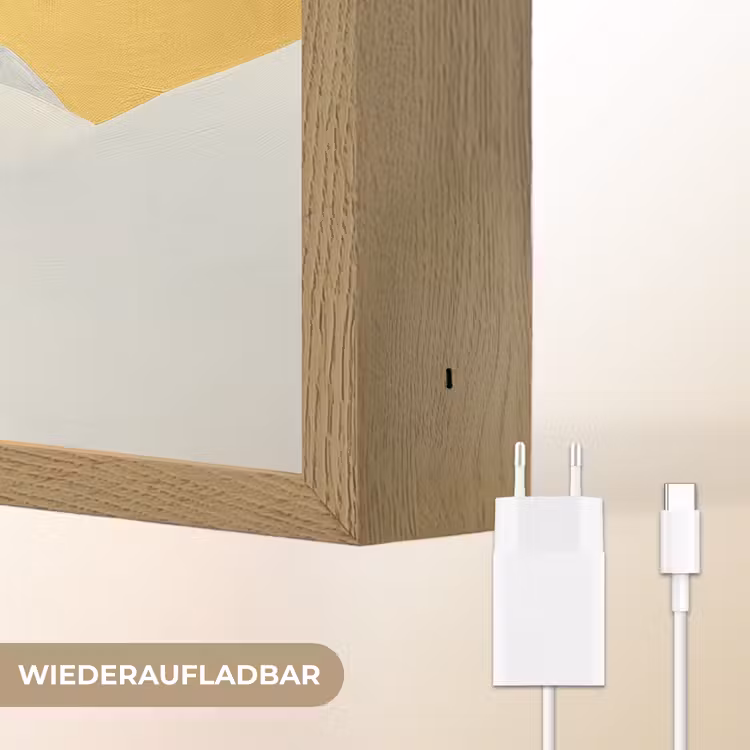 Wolf - Bergen - Maan - Zwart Light Box met batterij (Wandlamp) middel -USP_websiteoplaadbaarDE