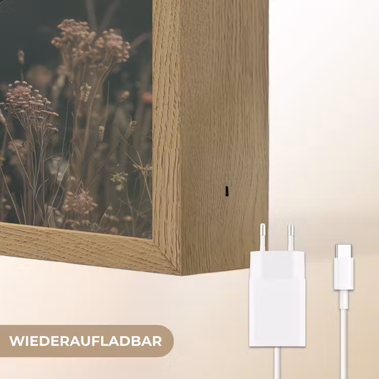 Wolf - Bloemen - Natuur Light Box met batterij (Wandlamp) middel -USP_websiteoplaadbaarDE