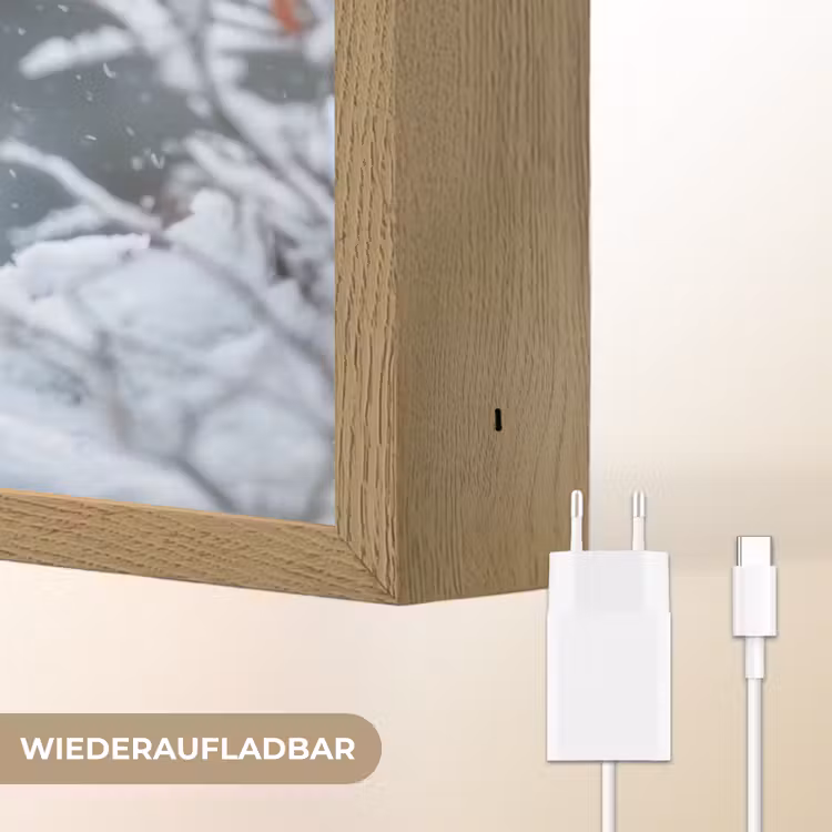 Wolf - Pup - Sneeuw Light Box met batterij (Wandlamp) middel -USP_websiteoplaadbaarDE