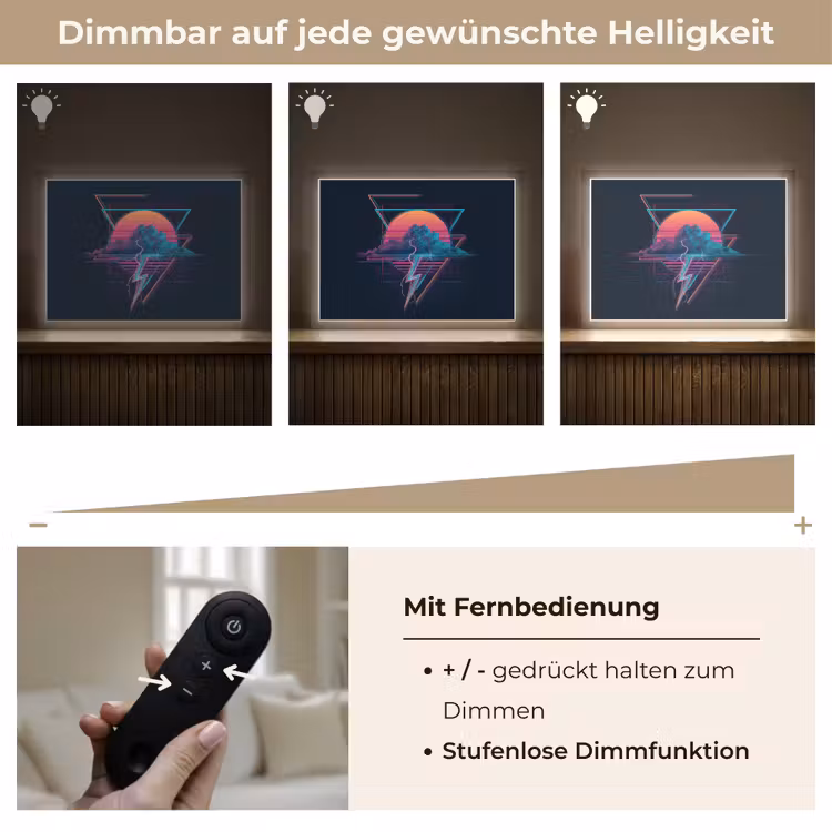 Wolk - Bliksemschicht - Driehoeken - Lijnen Light Box met batterij (Wandlamp) middel -USP_dimbaarDE