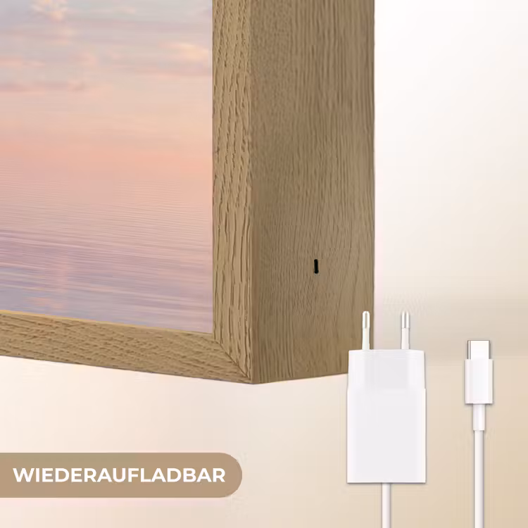 Wolk - Schommel - Kleurrijke lucht Light Box met batterij (Wandlamp) middel -USP_websiteoplaadbaarDE