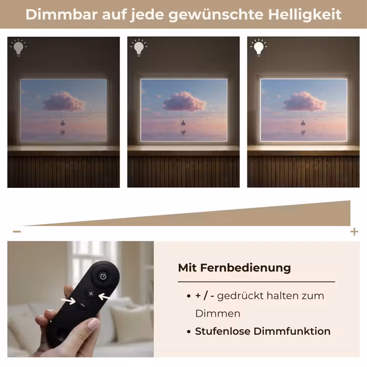 Wolk - Schommel - Kleurrijke lucht Light Box met batterij (Wandlamp) middel -USP_dimbaarDE