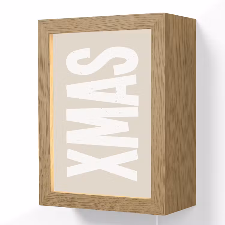 Xmas - Kerst - Japandi - Kerstversiering Light Box met kabel (Wandlamp) klein -3d