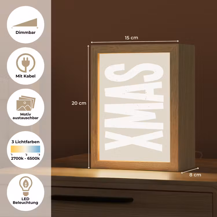 Xmas - Kerst - Japandi - Kerstversiering Light Box met kabel (Wandlamp) klein -USP_websiteoverzichtDE