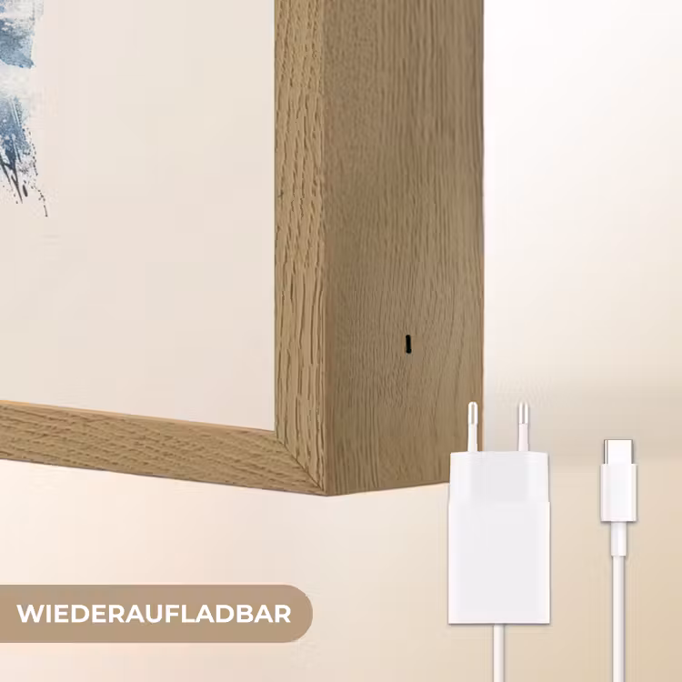 Yin Yang - Abstract - Zwart - Wit - Goud Light Box met batterij (Wandlamp) middel -USP_websiteoplaadbaarDE