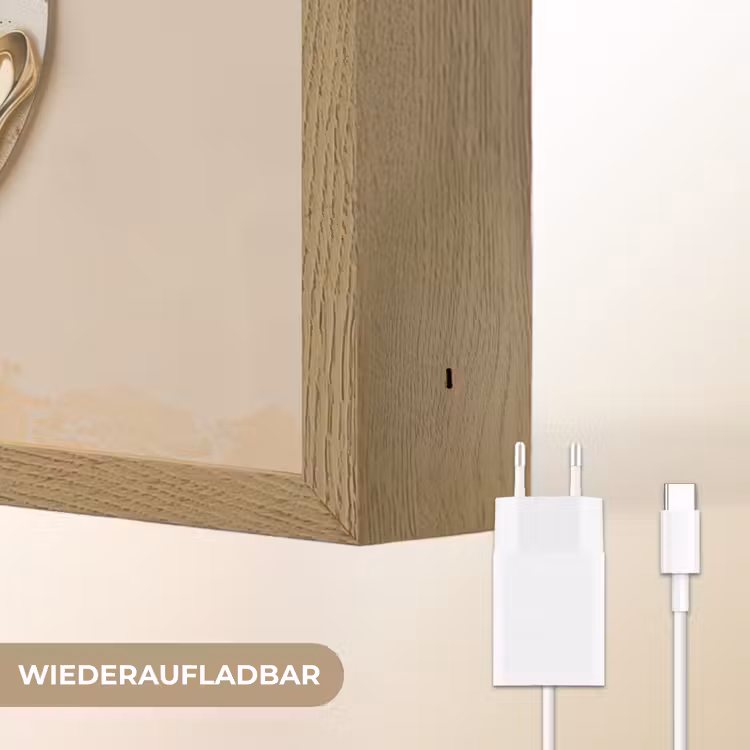Yin Yang - Bloemen - Zwart - Wit - Vintage Light Box met batterij (Wandlamp) middel -USP_websiteoplaadbaarDE