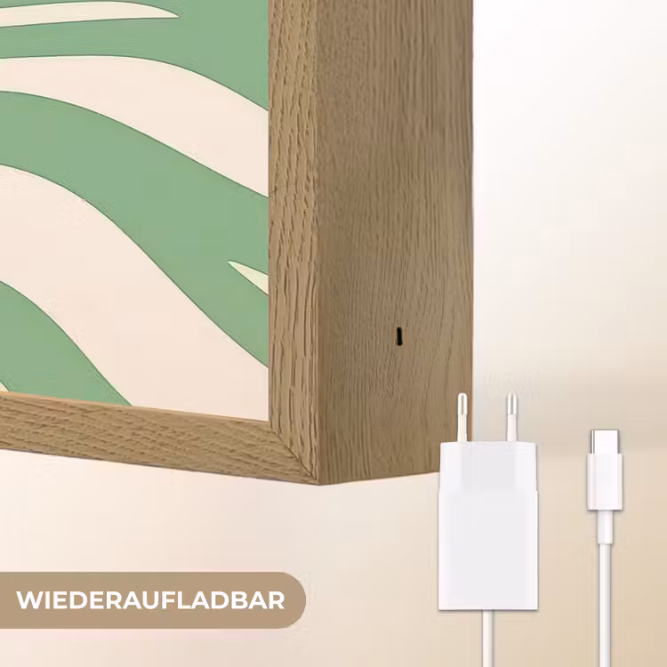 Zebrapatroon - Groen - Retro Light Box met batterij (Wandlamp) middel -USP_websiteoplaadbaarDE