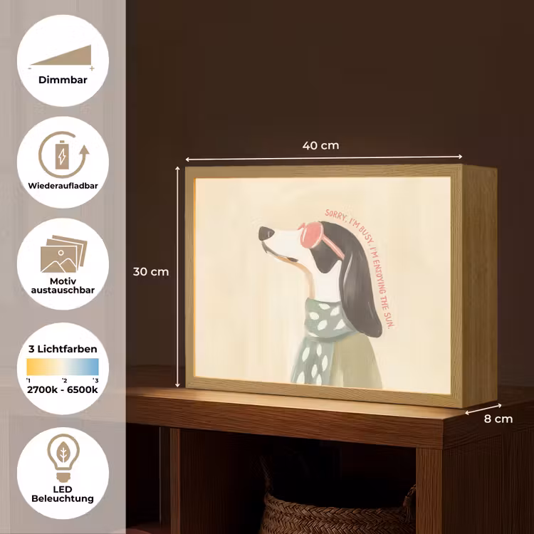 Quote - Hond - Zonnebril Light Box met batterij (Wandlamp) middel -USP_websiteoverzichtDE