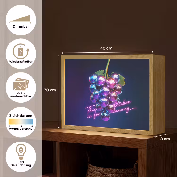 Quote - Neon - Disco - Druiven Light Box met batterij (Wandlamp) middel -USP_websiteoverzichtDE
