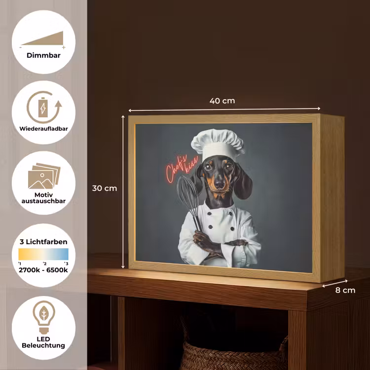 Quote - Neon - Hond - Kokskleding Light Box met batterij (Wandlamp) middel -USP_websiteoverzichtDE