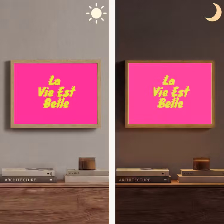 Quote - Retro - Roze Light Box met batterij (Wandlamp) middel -sfeer3