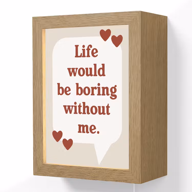 Quote - Tekstballon - Hartjes Light Box met kabel (Wandlamp) klein -3d