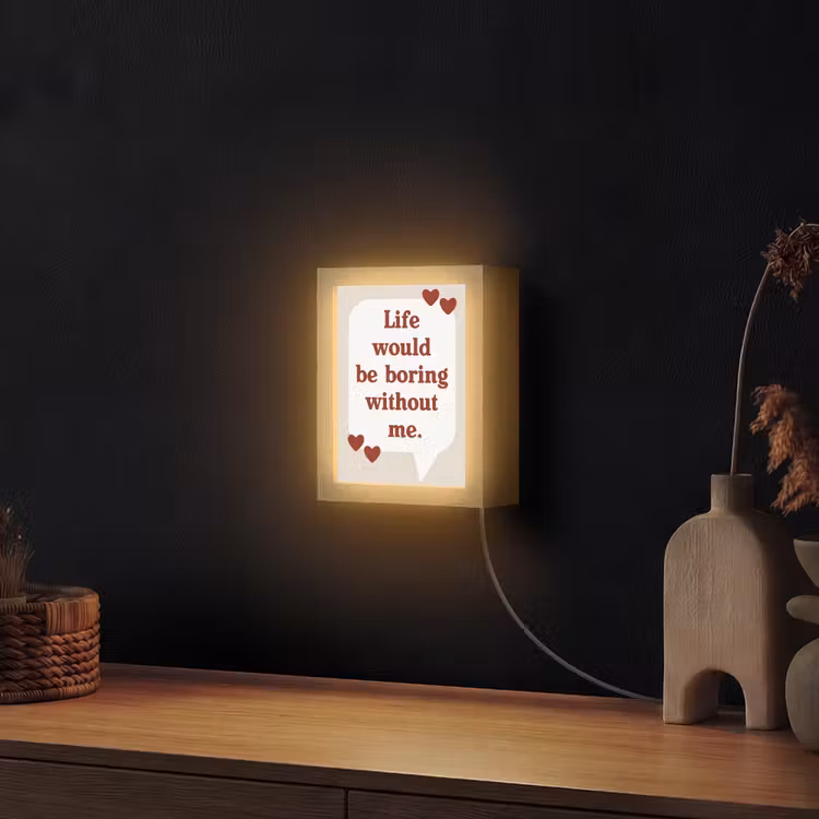 Quote - Tekstballon - Hartjes Light Box met kabel (Wandlamp) klein -sfeer1