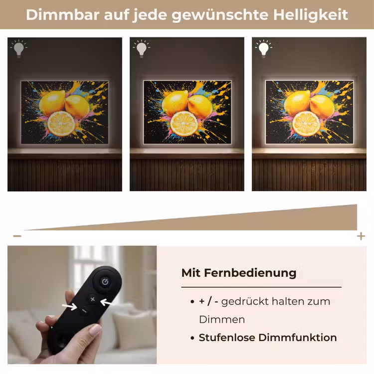 Citroen - Graffiti - Kleurrijk - Verf - Modern Light Box met batterij (Wandlamp) middel -USP_dimbaarDE