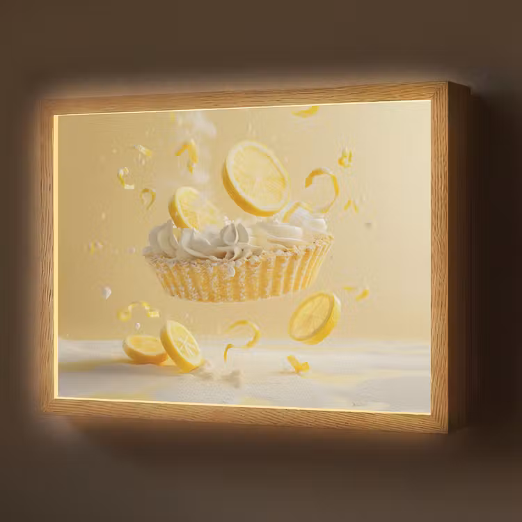 Citroen - Taart - Eten - Geel Light Box met batterij (Wandlamp) middel -z3d_website