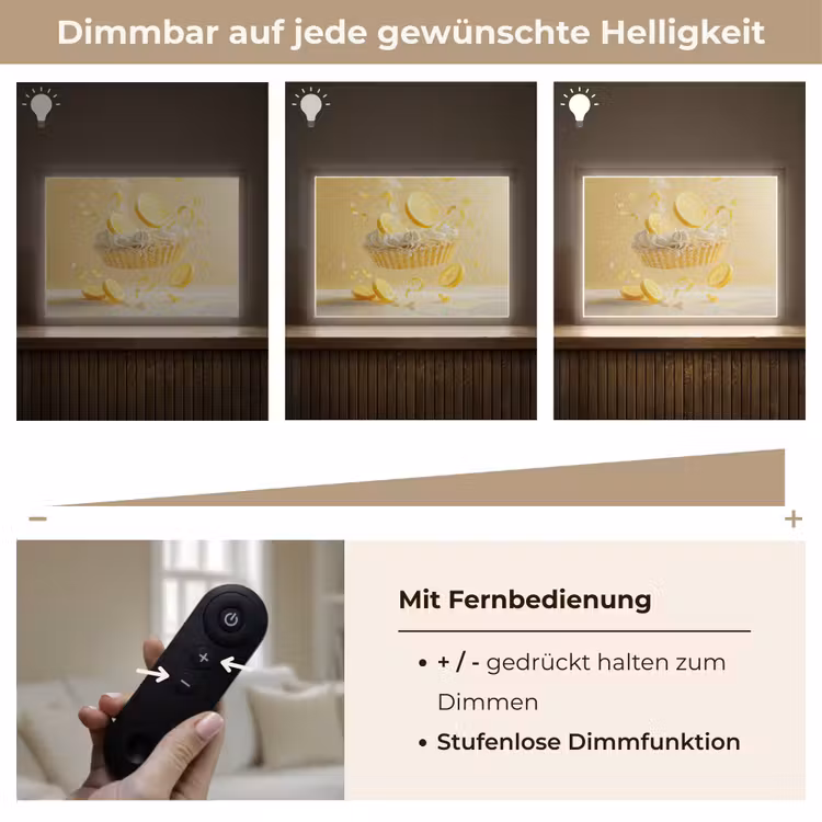 Citroen - Taart - Eten - Geel Light Box met batterij (Wandlamp) middel -USP_dimbaarDE