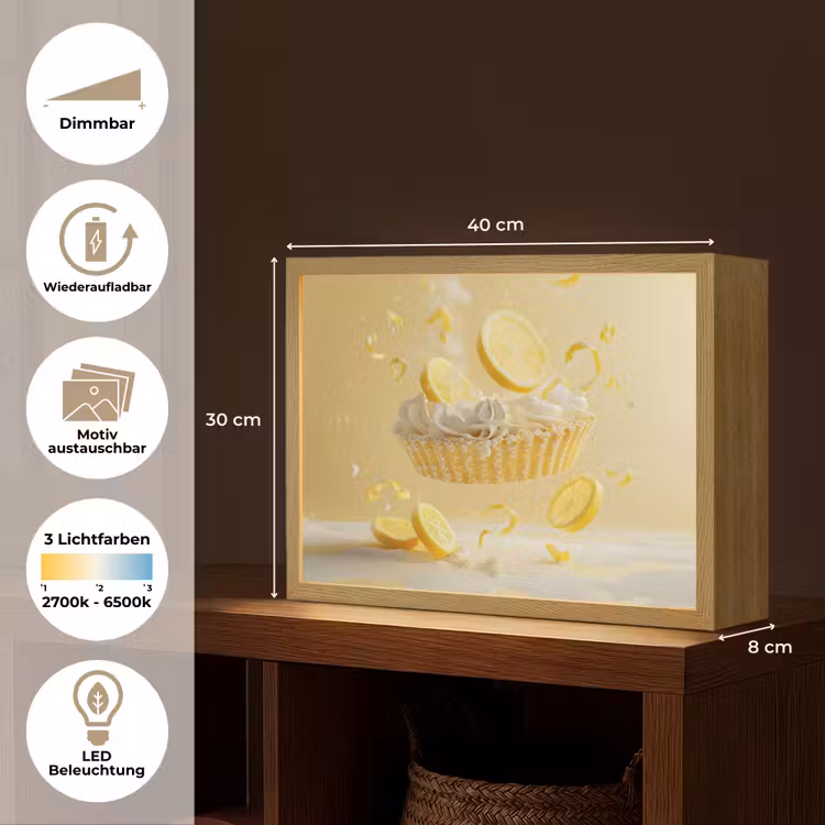 Citroen - Taart - Eten - Geel Light Box met batterij (Wandlamp) middel -USP_websiteoverzichtDE