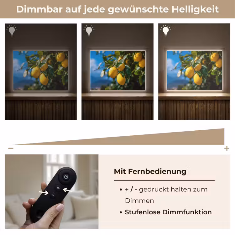Citroenen - Bladeren - Blauwe lucht Light Box met batterij (Wandlamp) middel -USP_dimbaarDE